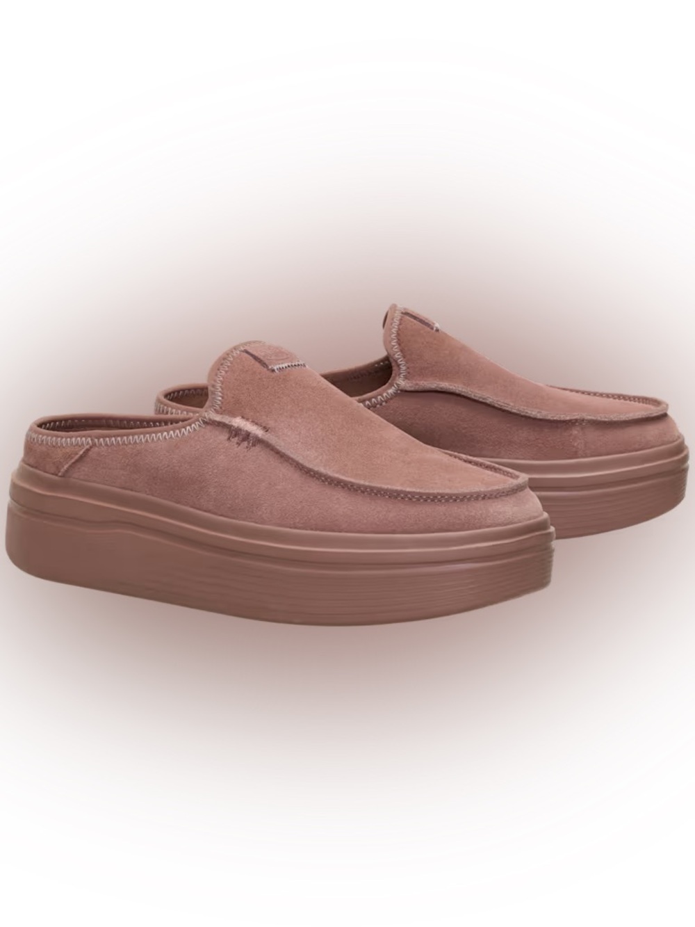 Hey Dude Women's Slip-On Suede Austin Lift Mules in Brown/Brown